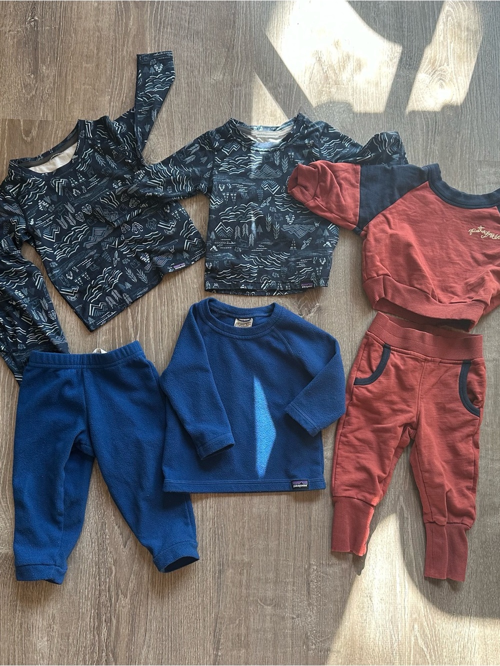 Patagonia 6-12 Baby Boy Long Sleeve Sets Lot [7 Items]